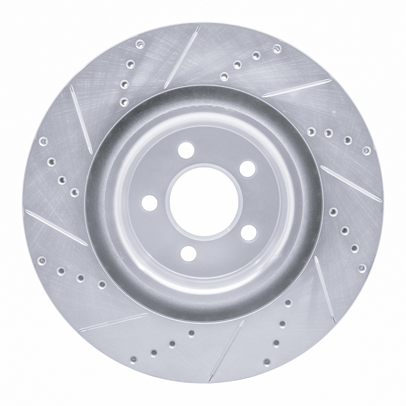 Picture of R1 05-23 Chrysler 300 Front Right Drilled & Slotted Silver Brake Rotor