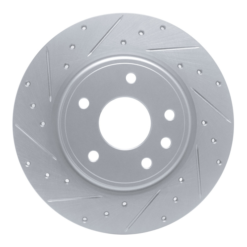 Picture of R1 17-25 Chrysler Grand Caravan Rear Left Drilled & Slotted Silver Brake Rotor