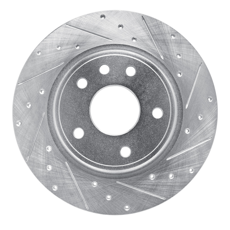 Picture of R1 17-25 Chrysler Voyager Rear Right Drilled & Slotted Silver Brake Rotor