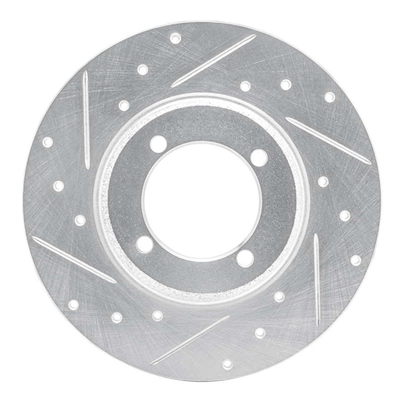 Picture of R1 78-83 Dodge COLT Front Left Drilled & Slotted Silver Brake Rotor