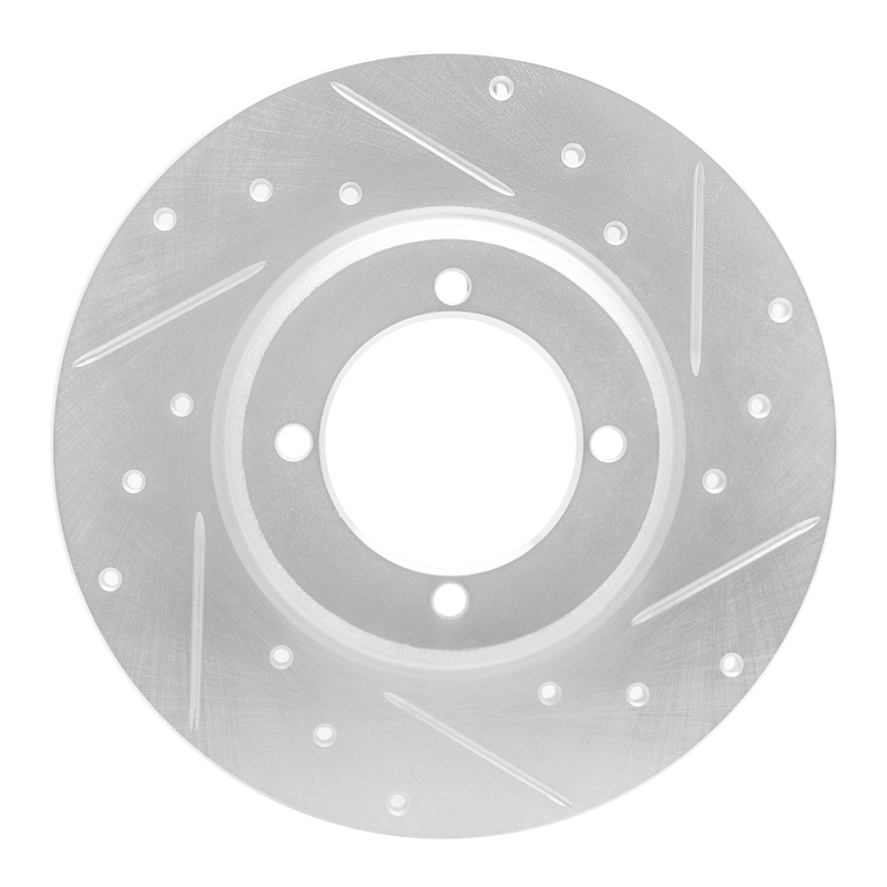 Picture of R1 78-83 Dodge CHALLENGER Front Right Drilled & Slotted Silver Brake Rotor