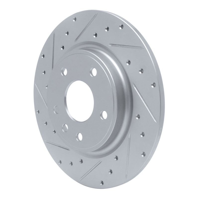 Picture of R1 17-25 Chrysler Grand Caravan Rear Left Drilled & Slotted Silver Brake Rotor