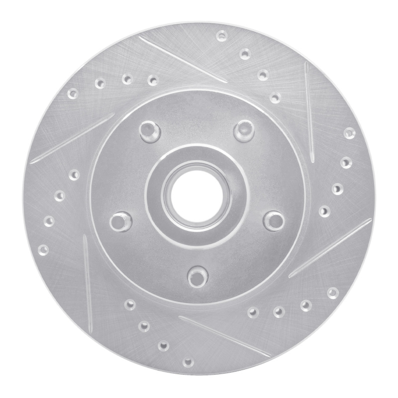 Picture of R1 70-72 Dodge CHALLENGER Front Right Drilled & Slotted Silver Brake Rotor