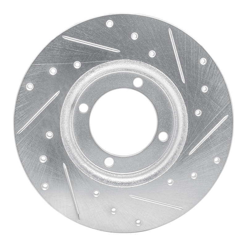 Picture of R1 78-83 Dodge COLT Front Left Drilled & Slotted Silver Brake Rotor
