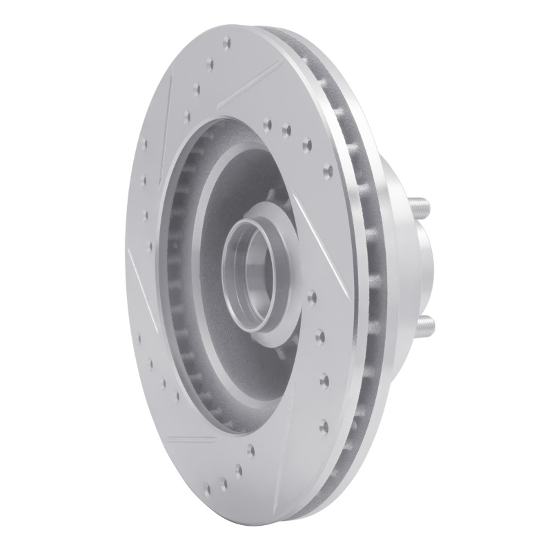 Picture of R1 70-72 Dodge CHALLENGER Front Right Drilled & Slotted Silver Brake Rotor