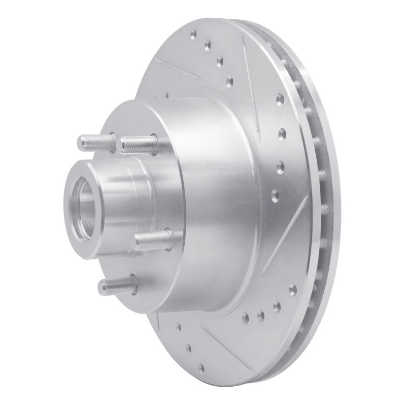Picture of R1 70-72 Dodge CHALLENGER Front Right Drilled & Slotted Silver Brake Rotor