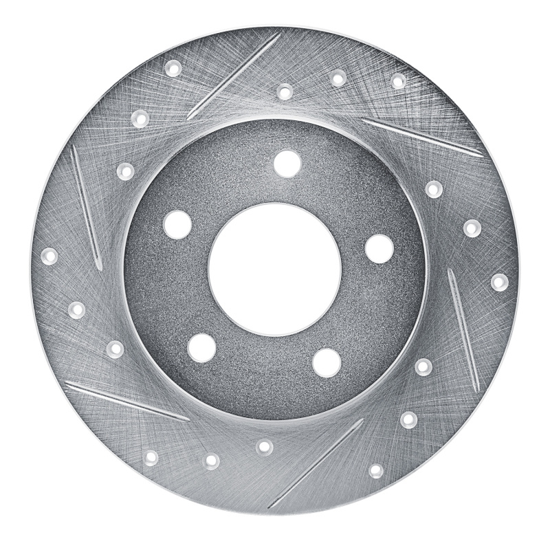 Picture of R1 88-92 Dodge Monaco Rear Left Drilled & Slotted Silver Brake Rotor