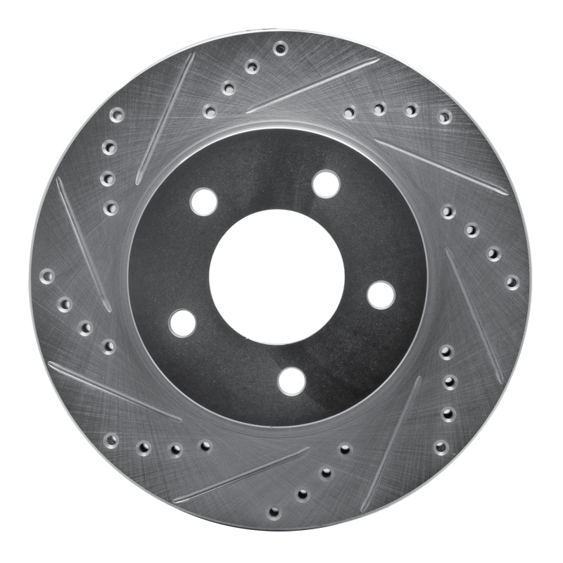 Picture of R1 98-00 Chrysler LHS Front Left Drilled & Slotted Silver Brake Rotor