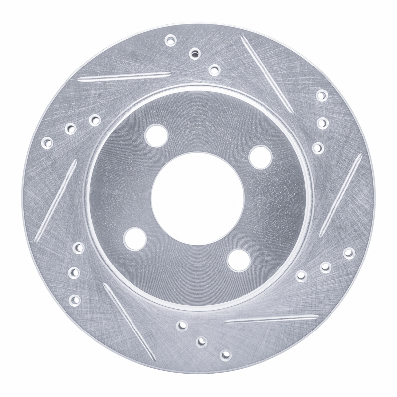 Picture of R1 95-96 Dodge Neon (USA/Canada) Front Right Drilled & Slotted Silver Brake Rotor