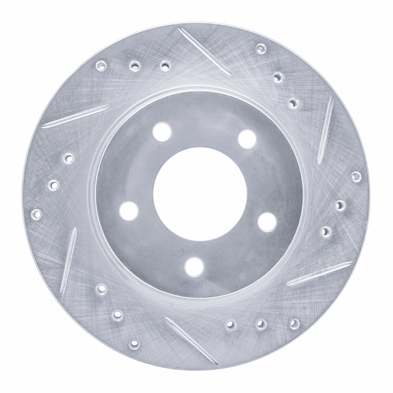 Picture of R1 98-00 Chrysler LHS Front Right Drilled & Slotted Silver Brake Rotor