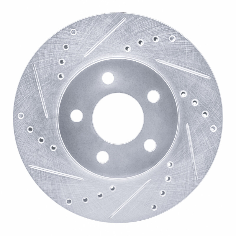 Picture of R1 00-05 Chrysler Neon Front Left Drilled & Slotted Silver Brake Rotor