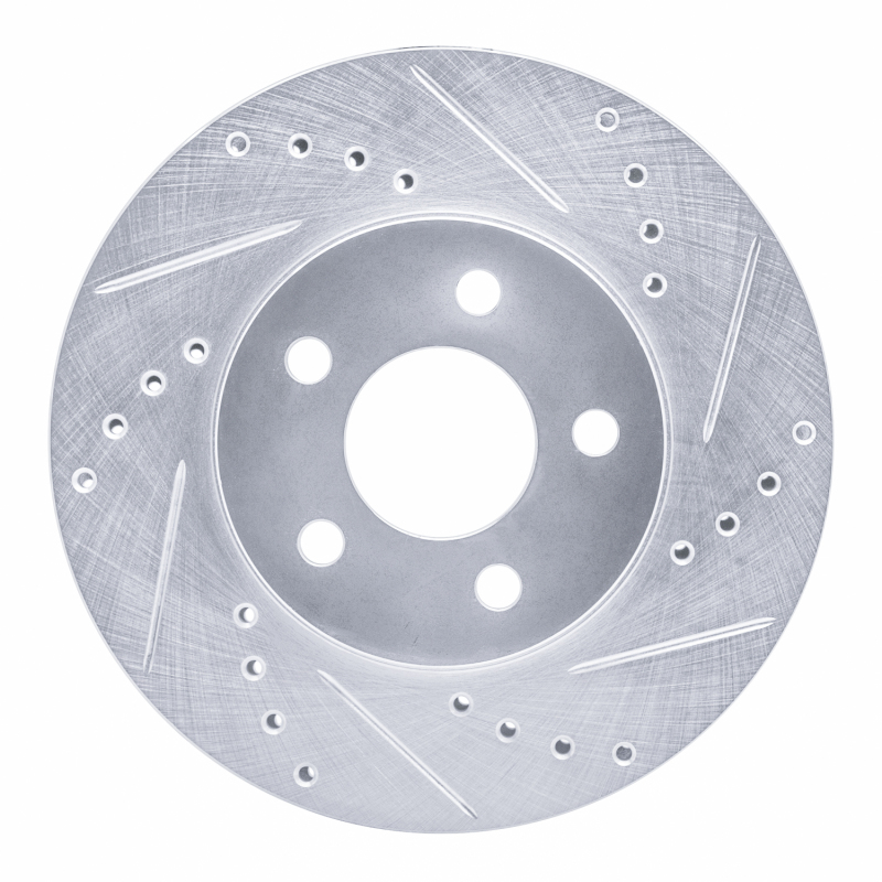 Picture of R1 00-05 Chrysler Neon Front Right Drilled & Slotted Silver Brake Rotor