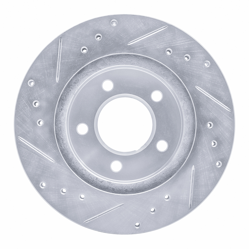 Picture of R1 98-00 Chrysler LHS Front Right Drilled & Slotted Silver Brake Rotor