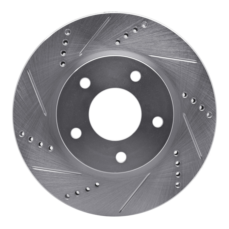 Picture of R1 07-17 Dodge CALIBER Front Left Drilled & Slotted Silver Brake Rotor
