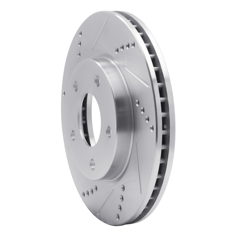 Picture of R1 07-17 Dodge CALIBER Front Left Drilled & Slotted Silver Brake Rotor