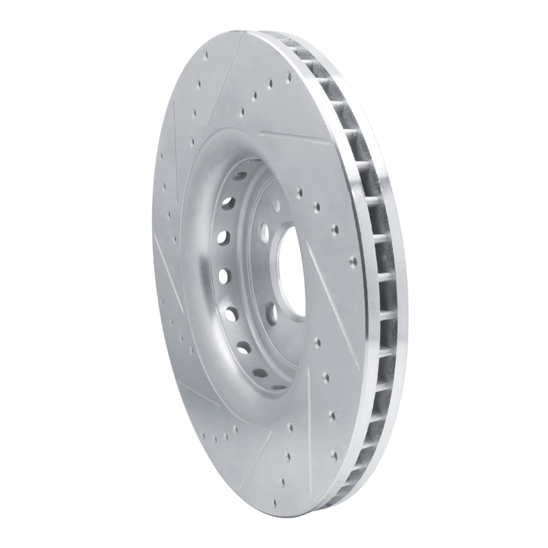 Picture of R1 14-23 Dodge Charger Front Right Drilled & Slotted Silver Brake Rotor