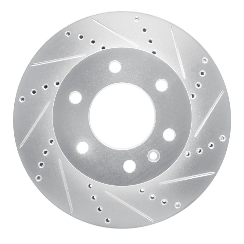 Picture of R1 06-25 American Coach Patriot Front Right Drilled & Slotted Silver Brake Rotor