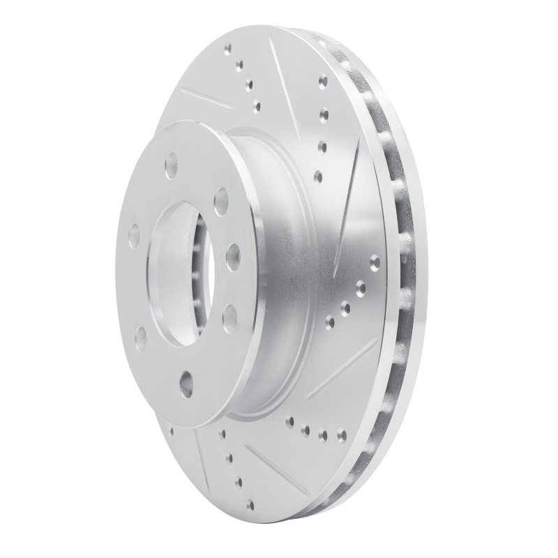 Picture of R1 06-25 American Coach Patriot Front Right Drilled & Slotted Silver Brake Rotor