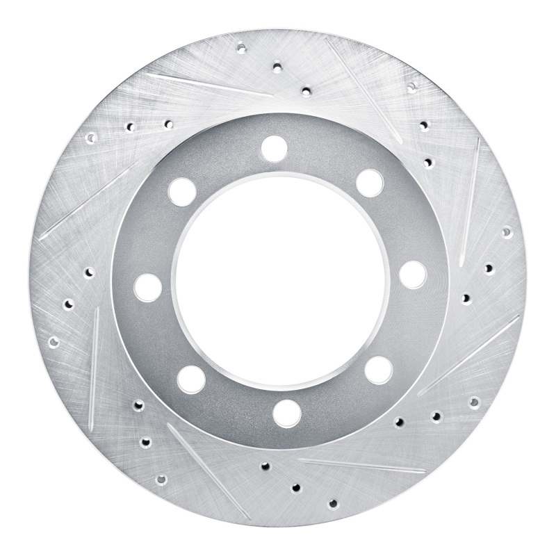 Picture of R1 80-93 Dodge W200 Front Right Drilled & Slotted Silver Brake Rotor