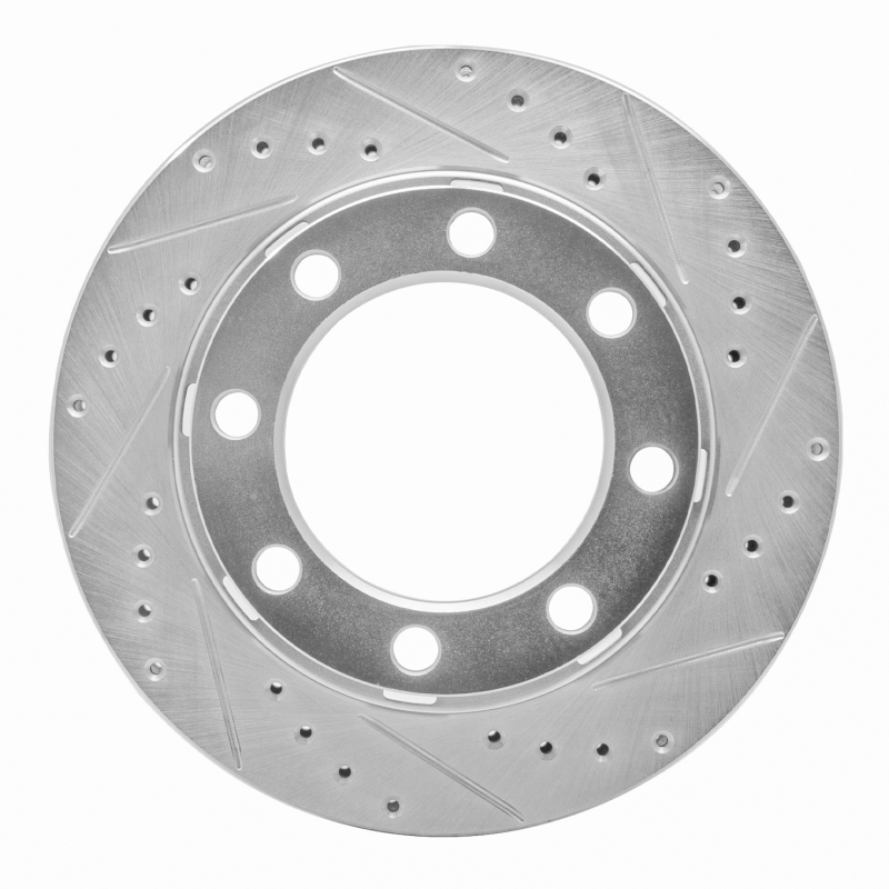 Picture of R1 75-93 Dodge W200 Front Right Drilled & Slotted Silver Brake Rotor