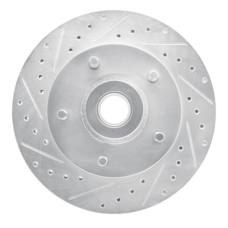 Picture of R1 85-97 Dodge B200 / B200 Van / B250 Front Left Drilled & Slotted Silver Brake Rotor