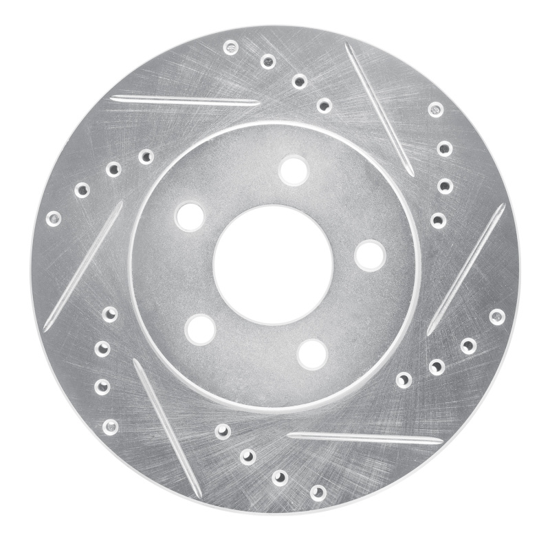 Picture of R1 86-90 Chrysler Town & Country Front Right Drilled & Slotted Silver Brake Rotor