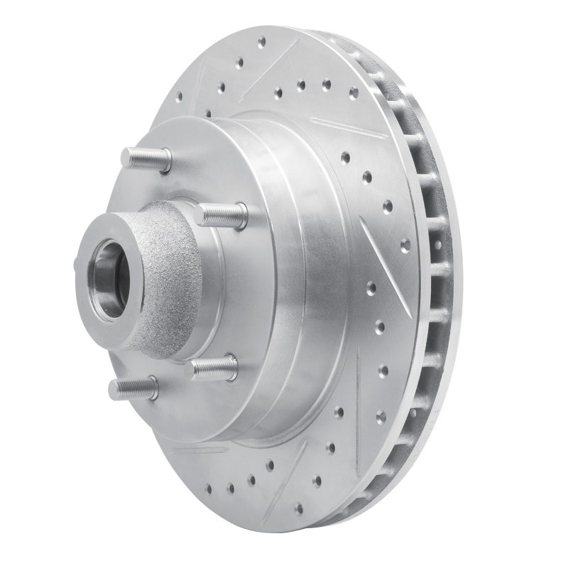 Picture of R1 85-97 Dodge B200 / B200 Van / B250 Front Left Drilled & Slotted Silver Brake Rotor