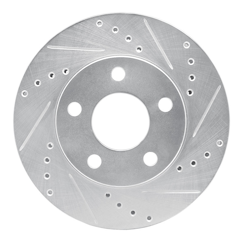 Picture of R1 87-90 Chrysler Town & Country Front Right Drilled & Slotted Silver Brake Rotor