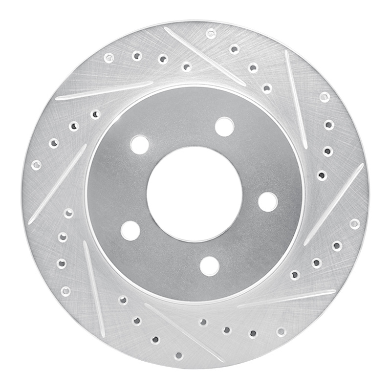 Picture of R1 87-90 Dodge DAKOTA 4WD Front Left Drilled & Slotted Silver Brake Rotor