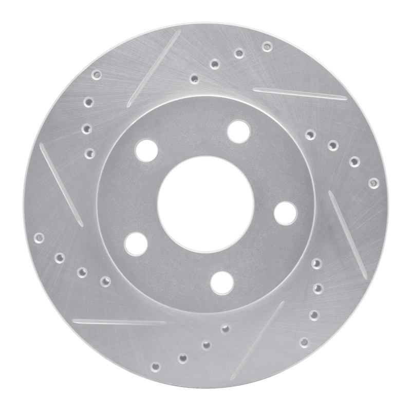 Picture of R1 87-90 Chrysler Town & Country Front Left Drilled & Slotted Silver Brake Rotor
