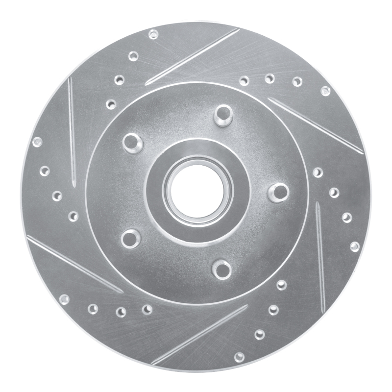 Picture of R1 87-90 Dodge DAKOTA RWD Front Left Drilled & Slotted Silver Brake Rotor