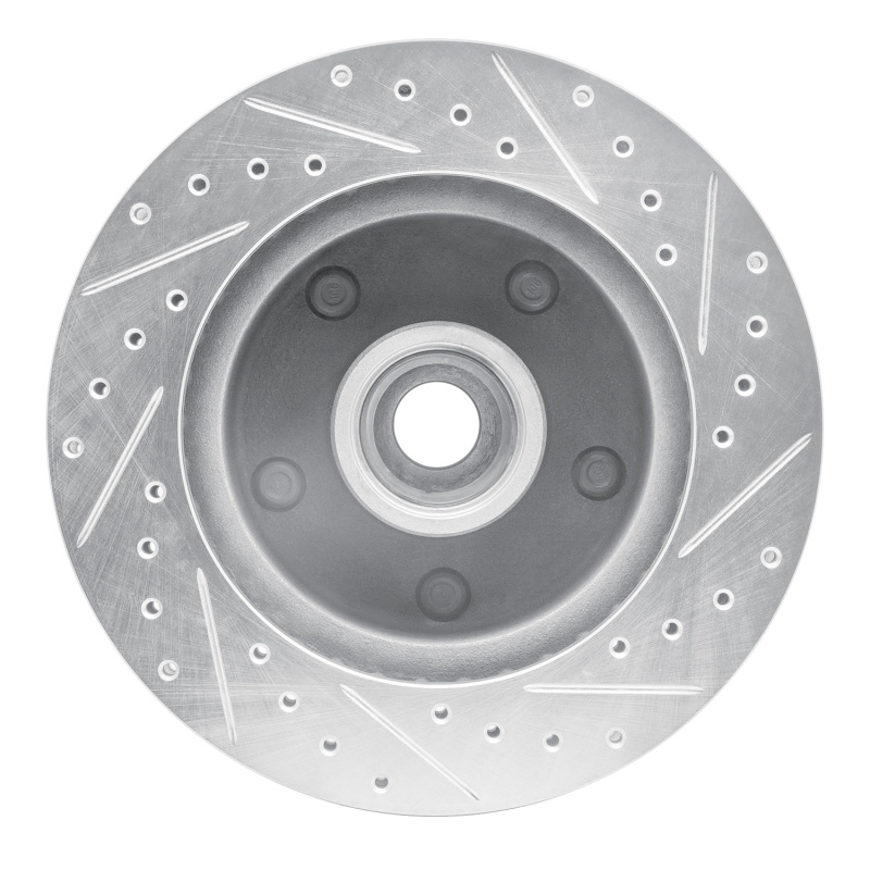 Picture of R1 85-97 Dodge B200 / B200 Van / B250 Front Left Drilled & Slotted Silver Brake Rotor