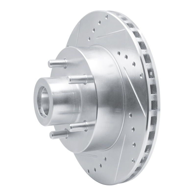Picture of R1 87-90 Dodge DAKOTA RWD Front Left Drilled & Slotted Silver Brake Rotor