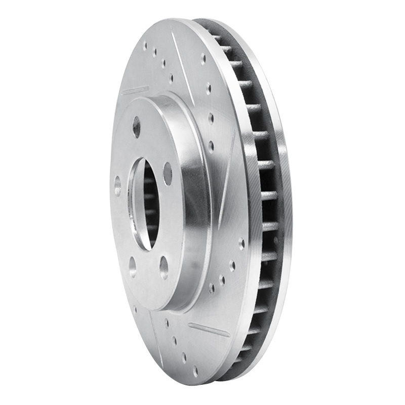 Picture of R1 87-90 Chrysler Town & Country Front Right Drilled & Slotted Silver Brake Rotor