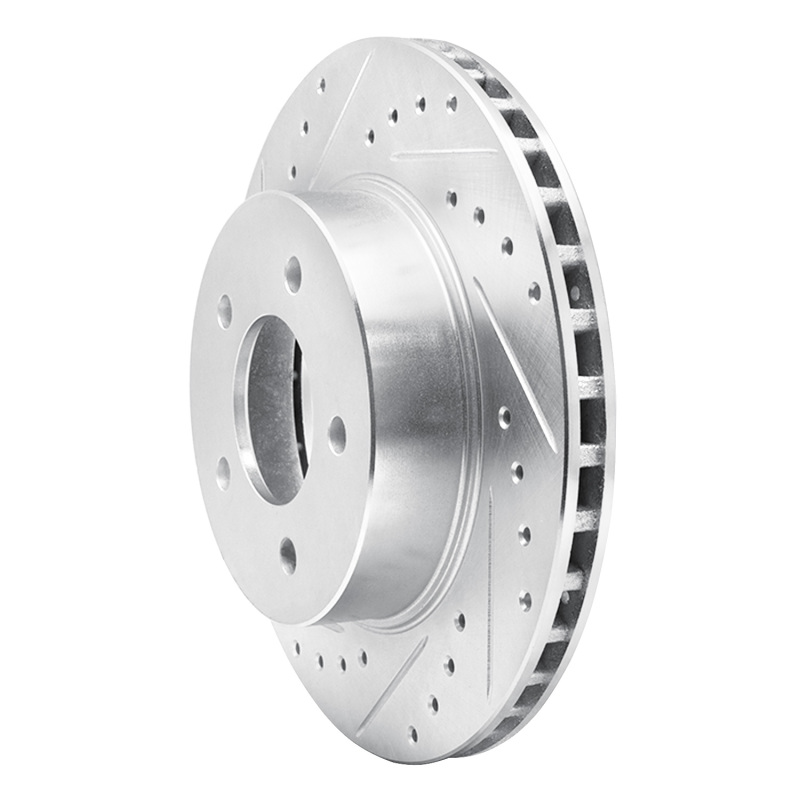 Picture of R1 87-90 Dodge DAKOTA 4WD Front Right Drilled & Slotted Silver Brake Rotor