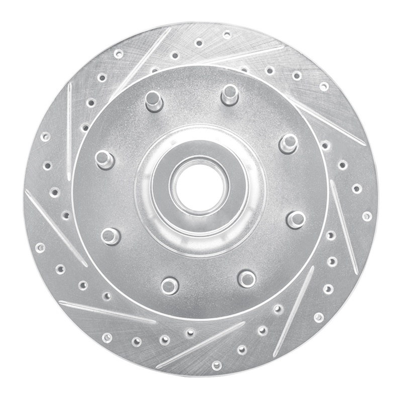 Picture of R1 94-97 Dodge B200 / B200 Van / B250 Front Left Drilled & Slotted Silver Brake Rotor