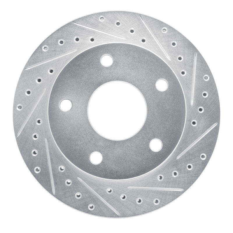 Picture of R1 94-99 Dodge Ramcharger (Mexico) Front Right Drilled & Slotted Silver Brake Rotor