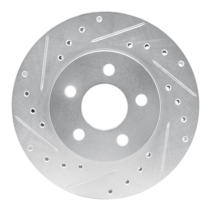 Picture of R1 96-00 Chrysler Town & Country Front Left Drilled & Slotted Silver Brake Rotor