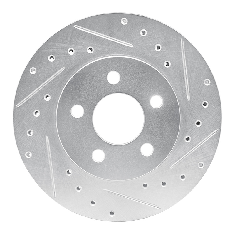 Picture of R1 96-00 Chrysler Voyager Front Right Drilled & Slotted Silver Brake Rotor