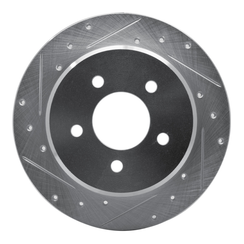 Picture of R1 97-07 Chrysler Town & Country Rear Left Drilled & Slotted Silver Brake Rotor