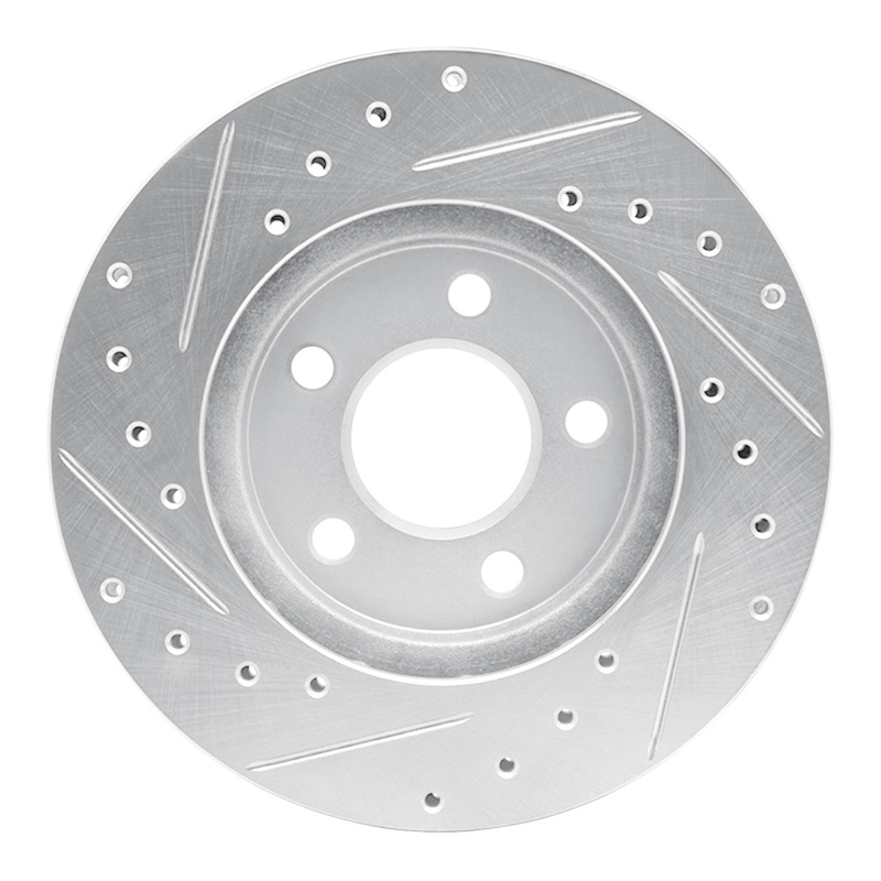 Picture of R1 96-00 Chrysler Voyager Front Right Drilled & Slotted Silver Brake Rotor