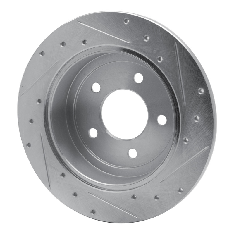 Picture of R1 97-07 Chrysler Town & Country Rear Left Drilled & Slotted Silver Brake Rotor