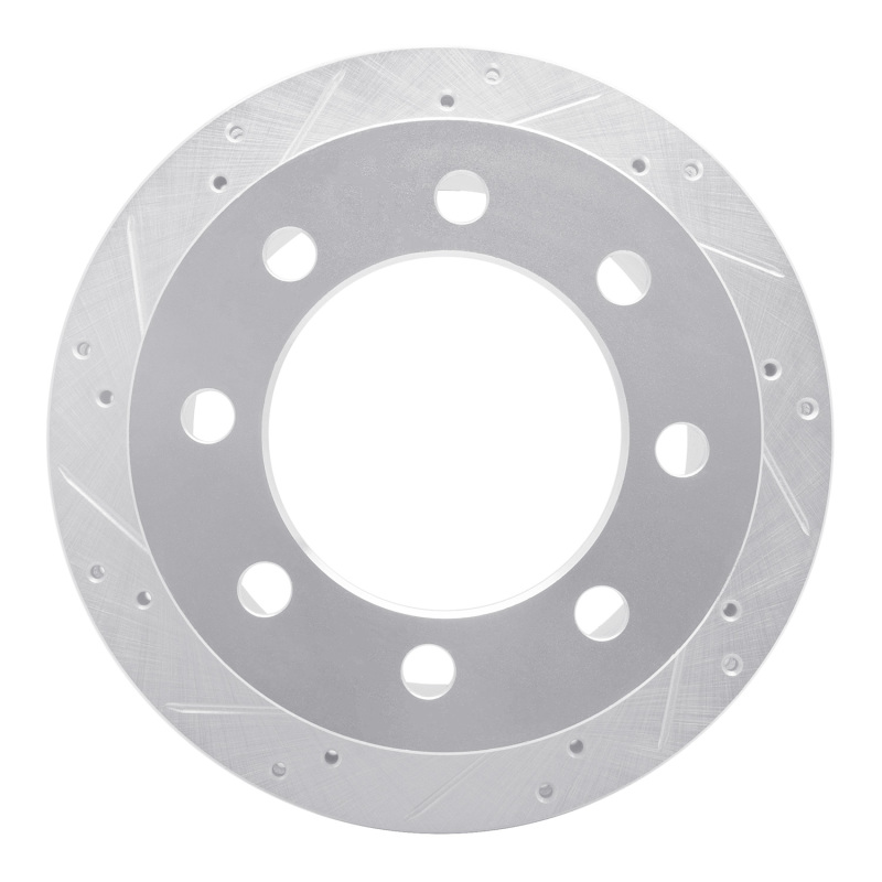 Picture of R1 00-02 Dodge Ram 3500 Rear Left Drilled & Slotted Silver Brake Rotor
