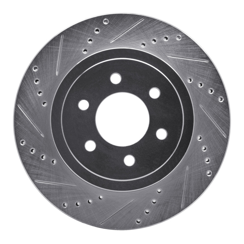 Picture of R1 03-04 Dodge DAKOTA RWD Front Left Drilled & Slotted Silver Brake Rotor