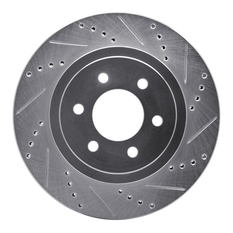 Picture of R1 03-04 Dodge DAKOTA 4WD Front Right Drilled & Slotted Silver Brake Rotor