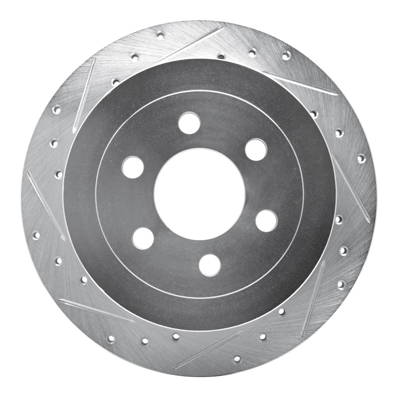 Picture of R1 03-04 Dodge DAKOTA RWD Rear Left Drilled & Slotted Silver Brake Rotor