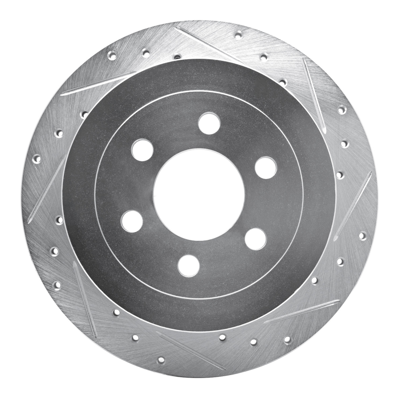 Picture of R1 03-04 Dodge DAKOTA RWD Rear Right Drilled & Slotted Silver Brake Rotor