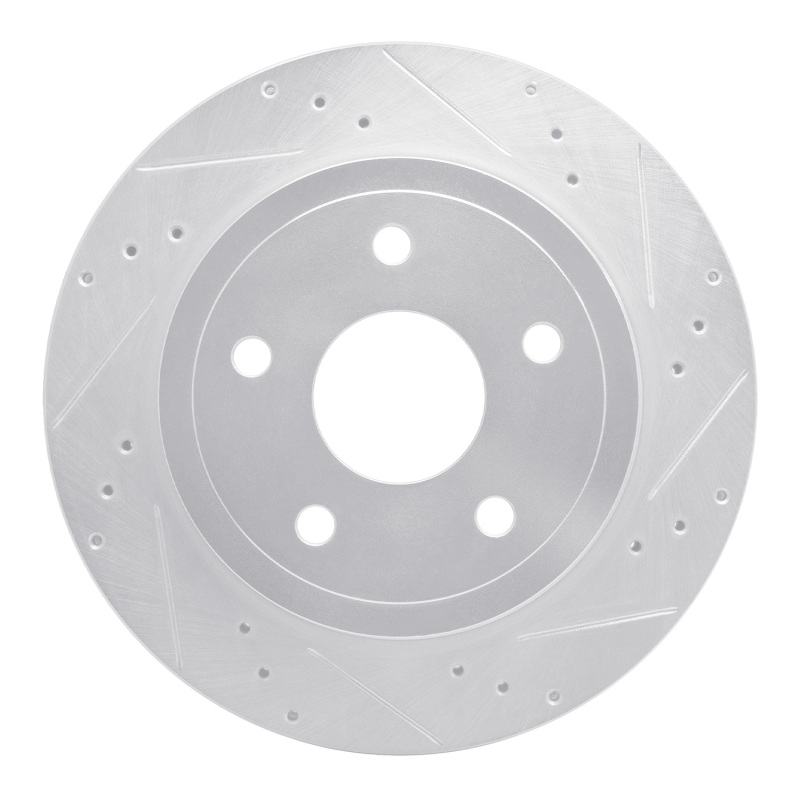 Picture of R1 04-06 Dodge Ram 1500 Pickup Rear Right Drilled & Slotted Silver Brake Rotor
