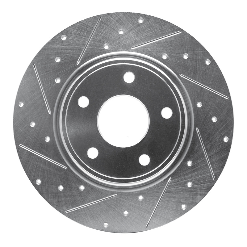 Picture of R1 12-20 Chrysler Town & Country Rear Left Drilled & Slotted Silver Brake Rotor
