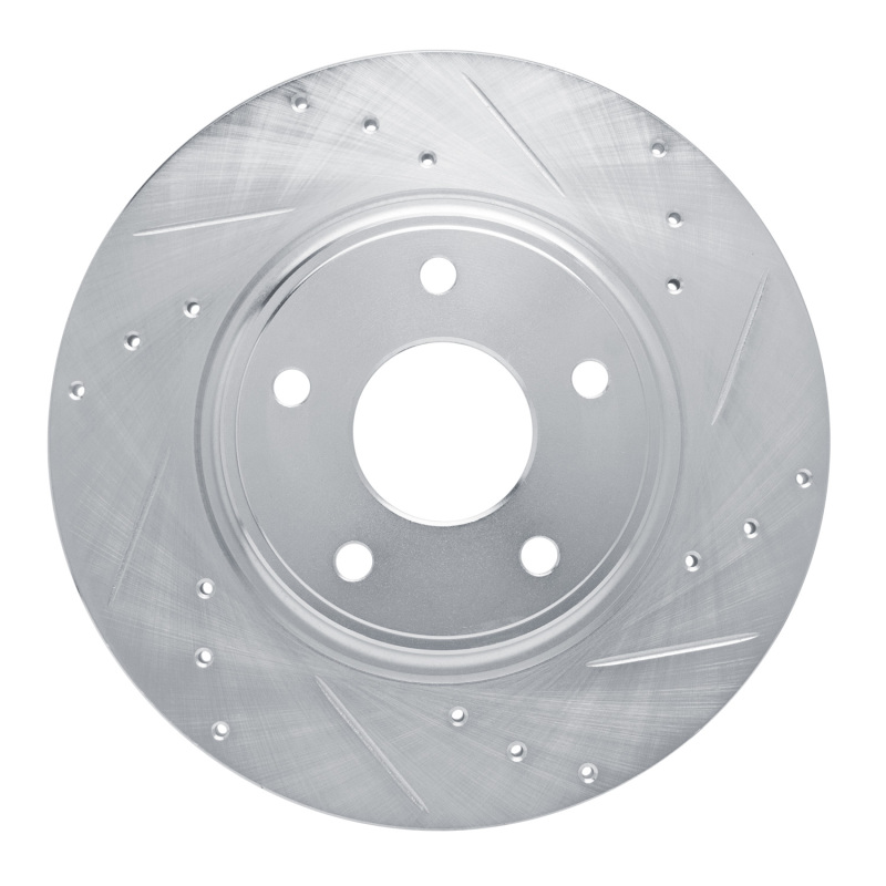 Picture of R1 12-20 Chrysler Town & Country Rear Right Drilled & Slotted Silver Brake Rotor